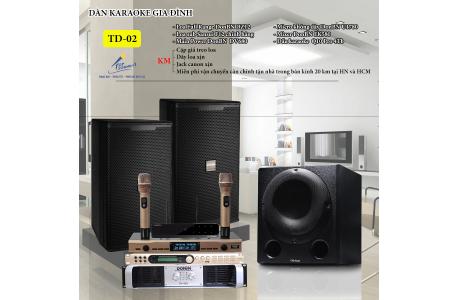 Dàn karaoke gia đình TD02 cho phòng 30m2