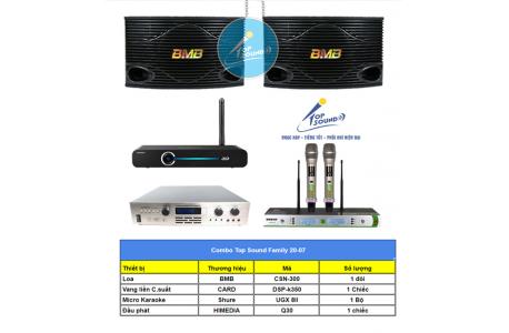 Dàn karaoke gia đình 20-07: Loa BMB kết hợp Vang liền công suất CARD