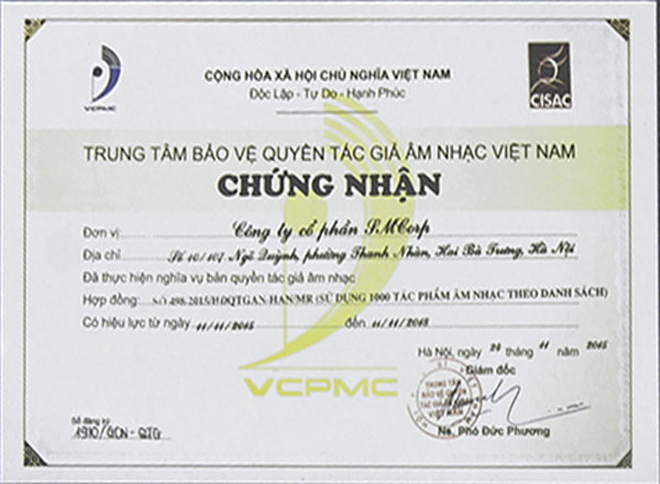 Giấy chứng nhận bản quyền Kara M10