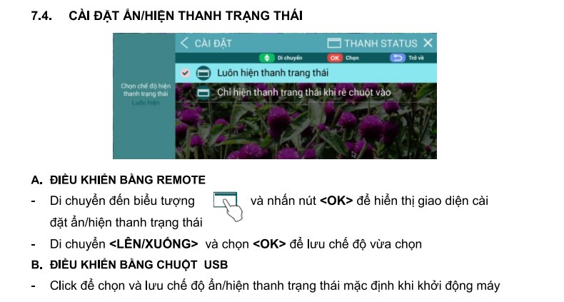 Ẩn thanh trang thái