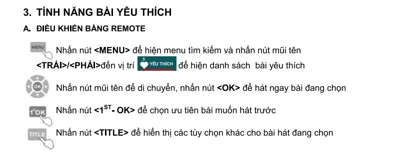 Tính năng bài yêu thích SB801